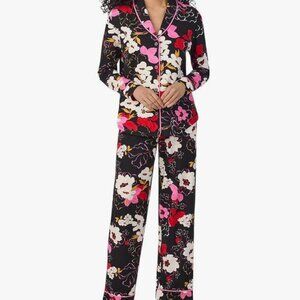 2 Pc Black Floral Pajama Set